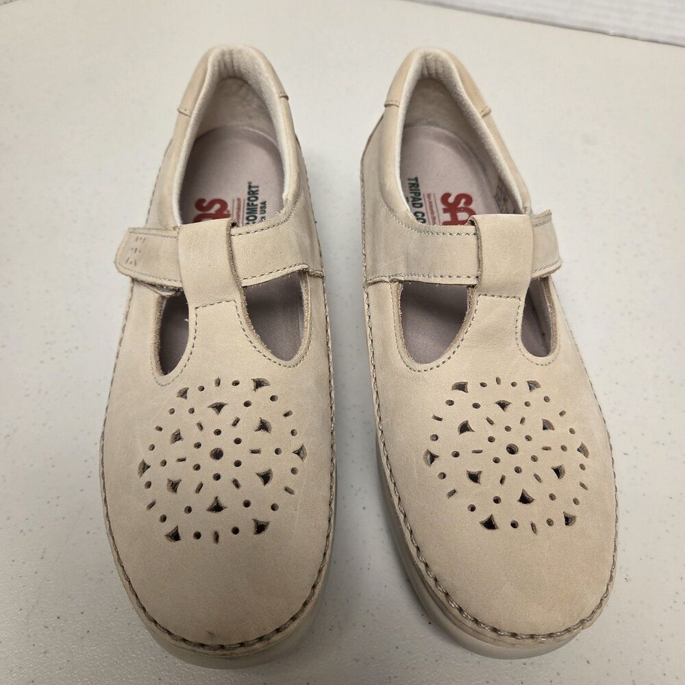 SAS Willow Linen Leather Mary Jane Comfort Shoes Loafer Slip-On Women's 8 Narrow